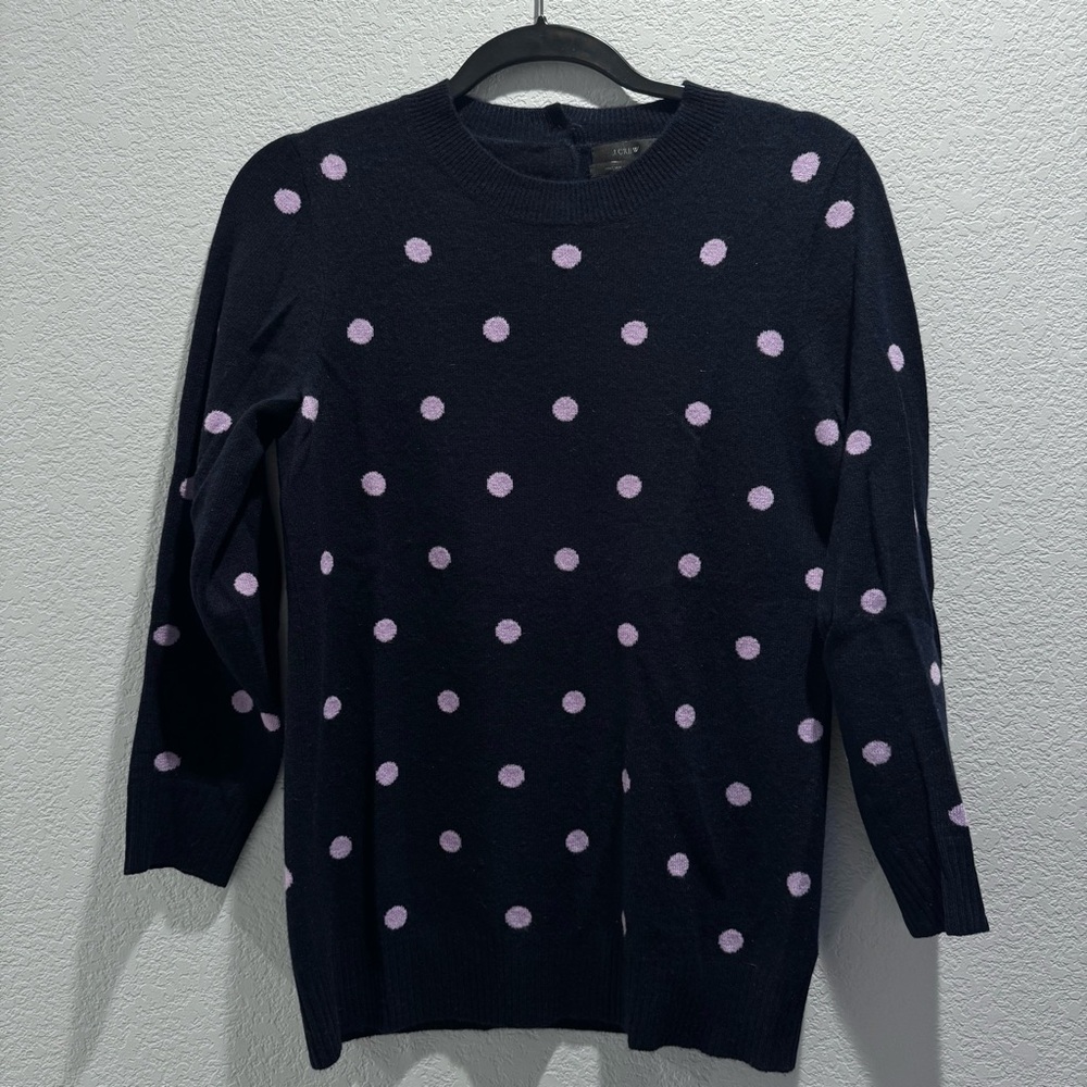 J.Crew 100% Cashmere Polka Dot Sweater